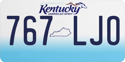 KY license plate 767LJO