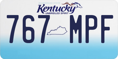 KY license plate 767MPF