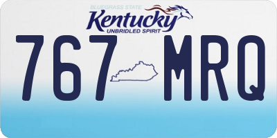 KY license plate 767MRQ