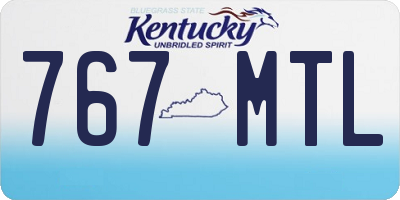 KY license plate 767MTL