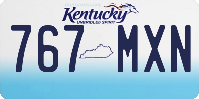 KY license plate 767MXN