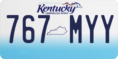 KY license plate 767MYY