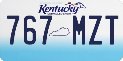KY license plate 767MZT