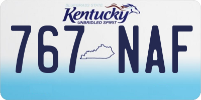KY license plate 767NAF