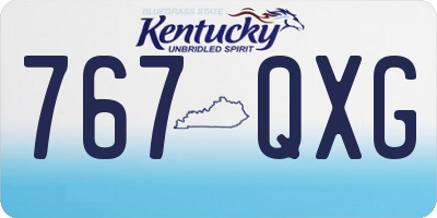 KY license plate 767QXG