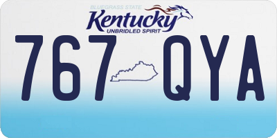 KY license plate 767QYA