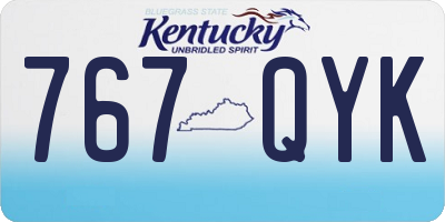 KY license plate 767QYK