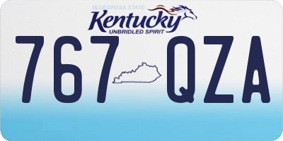 KY license plate 767QZA