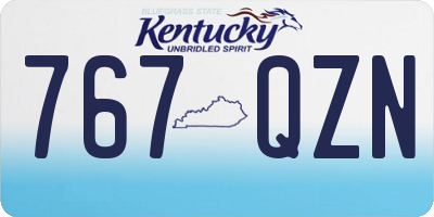 KY license plate 767QZN
