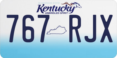 KY license plate 767RJX