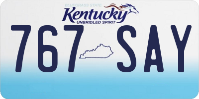 KY license plate 767SAY