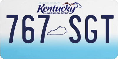 KY license plate 767SGT