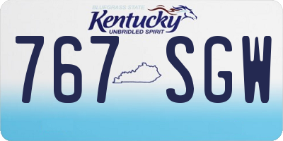 KY license plate 767SGW