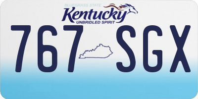 KY license plate 767SGX