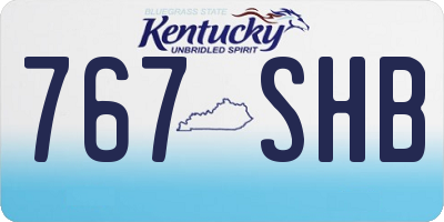 KY license plate 767SHB