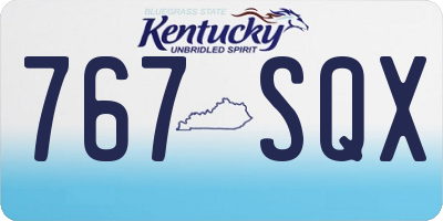 KY license plate 767SQX