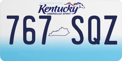 KY license plate 767SQZ