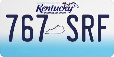 KY license plate 767SRF