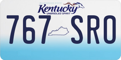 KY license plate 767SRO