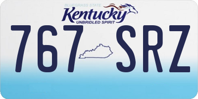KY license plate 767SRZ