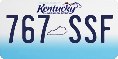 KY license plate 767SSF