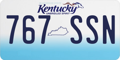 KY license plate 767SSN