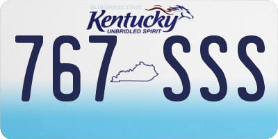 KY license plate 767SSS