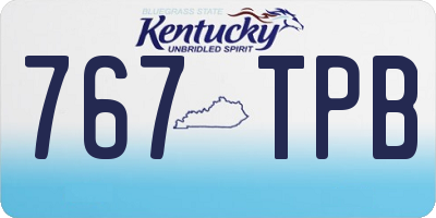 KY license plate 767TPB