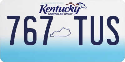 KY license plate 767TUS