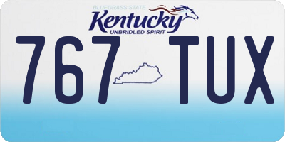 KY license plate 767TUX
