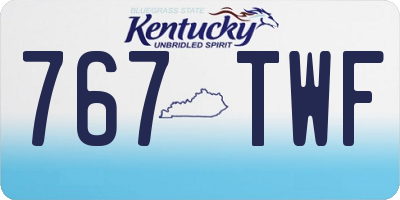 KY license plate 767TWF