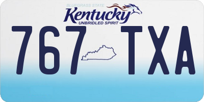 KY license plate 767TXA