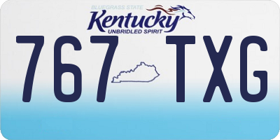 KY license plate 767TXG