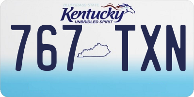 KY license plate 767TXN