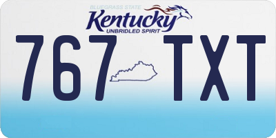 KY license plate 767TXT
