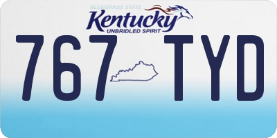 KY license plate 767TYD
