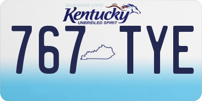 KY license plate 767TYE