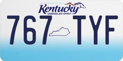 KY license plate 767TYF