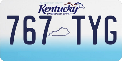 KY license plate 767TYG
