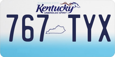 KY license plate 767TYX
