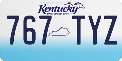 KY license plate 767TYZ