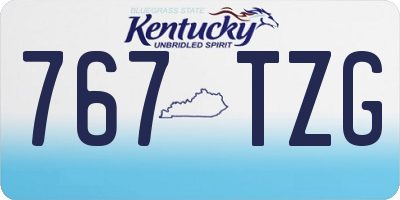 KY license plate 767TZG
