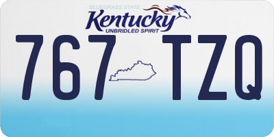 KY license plate 767TZQ