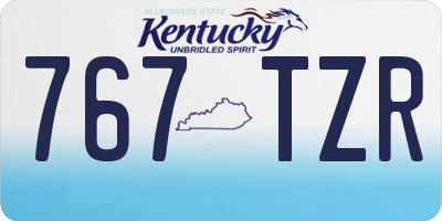 KY license plate 767TZR