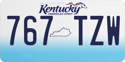 KY license plate 767TZW