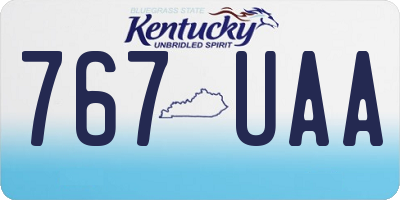 KY license plate 767UAA