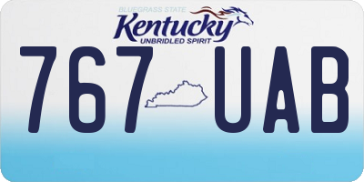 KY license plate 767UAB