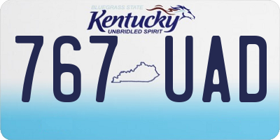 KY license plate 767UAD