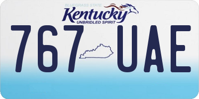 KY license plate 767UAE