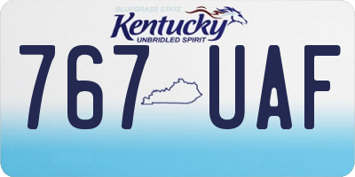 KY license plate 767UAF